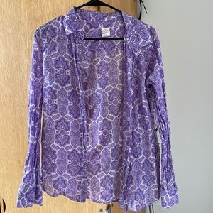 J. Crew purple paisley button down shirt! Perfect for spring 🌸🌸🌸
